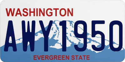 WA license plate AWY1950