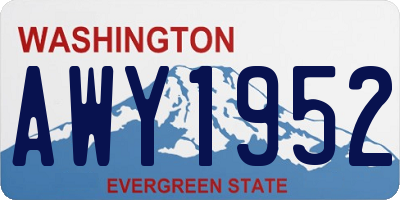 WA license plate AWY1952