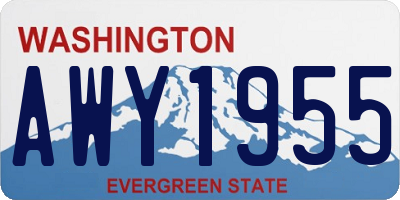 WA license plate AWY1955