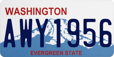 WA license plate AWY1956