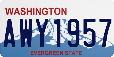 WA license plate AWY1957