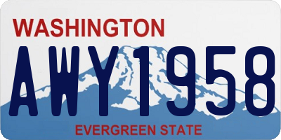 WA license plate AWY1958