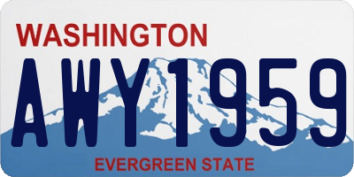 WA license plate AWY1959