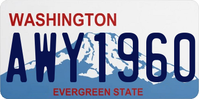 WA license plate AWY1960