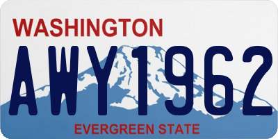 WA license plate AWY1962