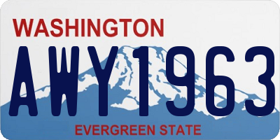 WA license plate AWY1963