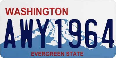 WA license plate AWY1964