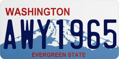 WA license plate AWY1965