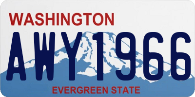 WA license plate AWY1966