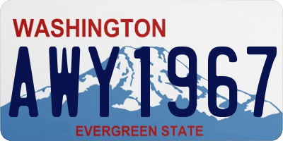 WA license plate AWY1967