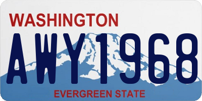 WA license plate AWY1968