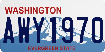 WA license plate AWY1970