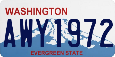 WA license plate AWY1972