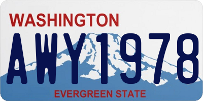 WA license plate AWY1978