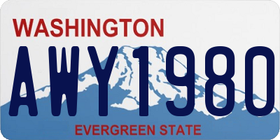WA license plate AWY1980