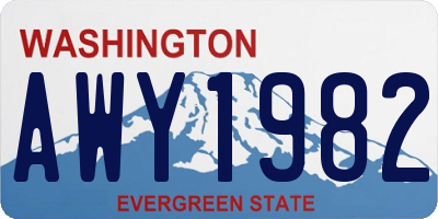 WA license plate AWY1982