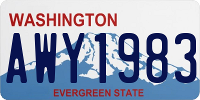 WA license plate AWY1983