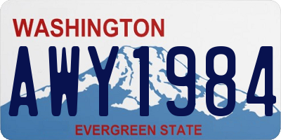 WA license plate AWY1984