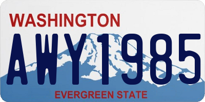 WA license plate AWY1985