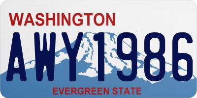 WA license plate AWY1986