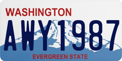 WA license plate AWY1987