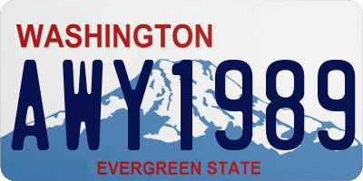 WA license plate AWY1989