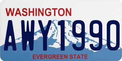 WA license plate AWY1990