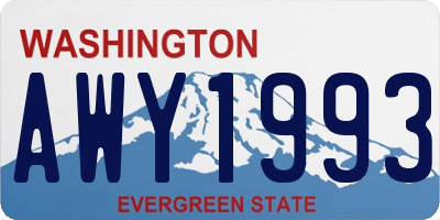 WA license plate AWY1993