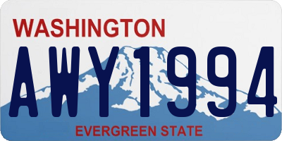 WA license plate AWY1994