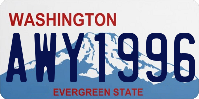 WA license plate AWY1996
