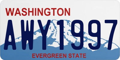 WA license plate AWY1997