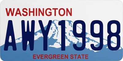 WA license plate AWY1998