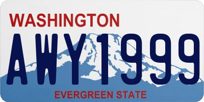 WA license plate AWY1999