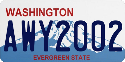 WA license plate AWY2002