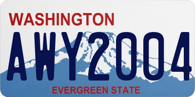 WA license plate AWY2004