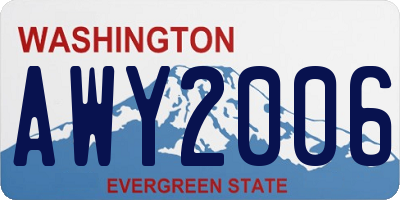 WA license plate AWY2006
