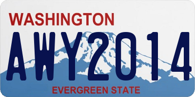 WA license plate AWY2014