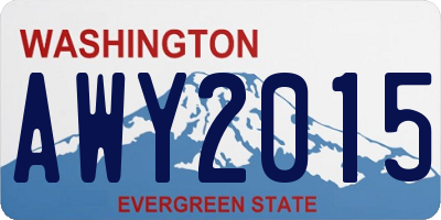 WA license plate AWY2015