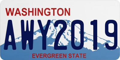 WA license plate AWY2019