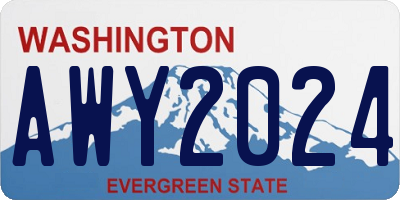 WA license plate AWY2024