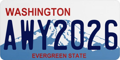 WA license plate AWY2026