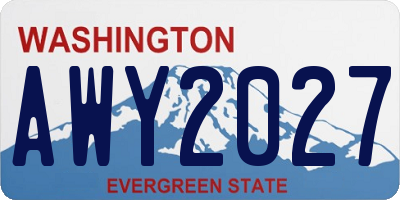 WA license plate AWY2027