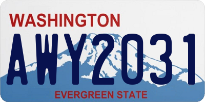 WA license plate AWY2031