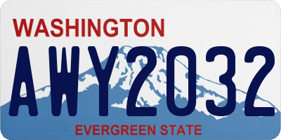 WA license plate AWY2032