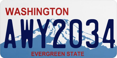 WA license plate AWY2034