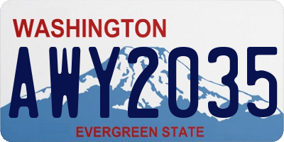 WA license plate AWY2035