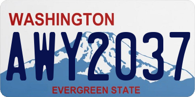 WA license plate AWY2037