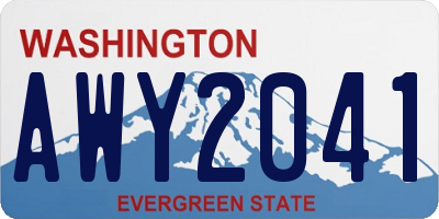 WA license plate AWY2041