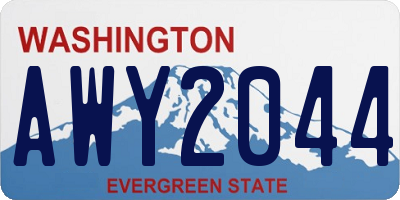 WA license plate AWY2044