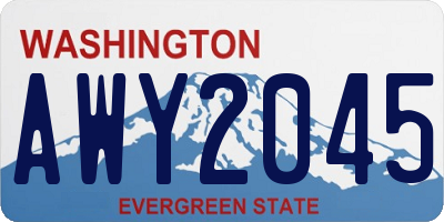 WA license plate AWY2045